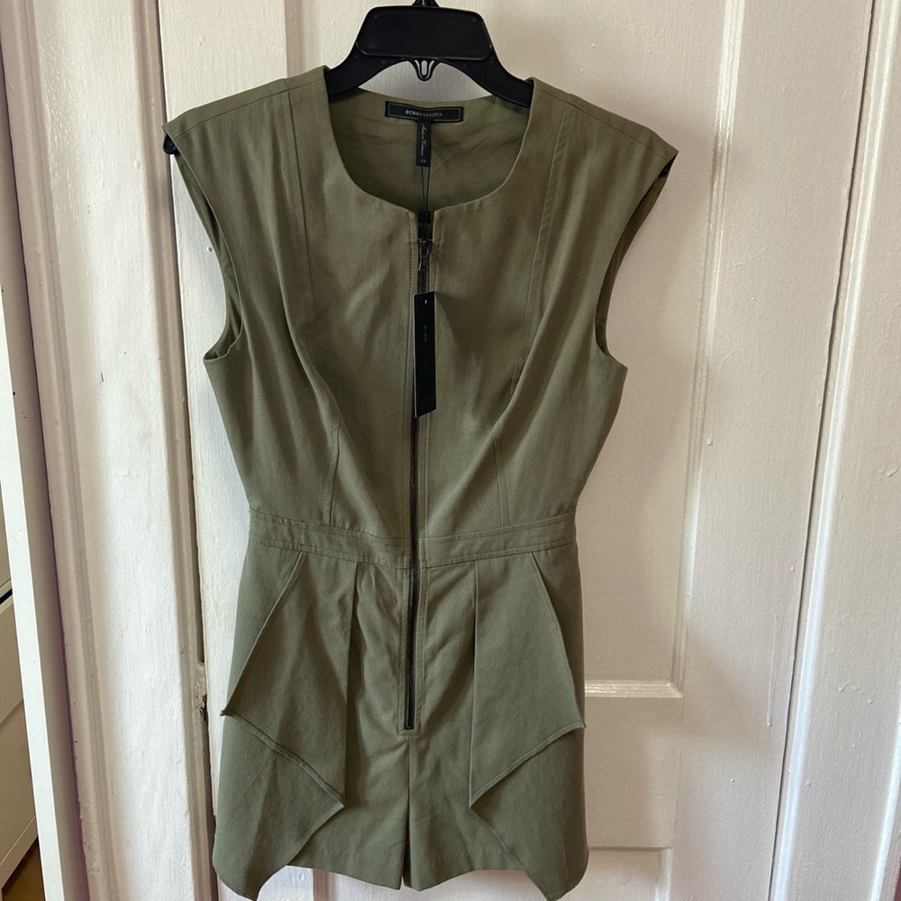 BCBGMAXAZRIA OLIVE GREEN ROMPER